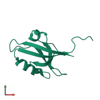 PDB entry 2vwr coloured by chain, front view.