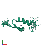 PDB entry 2vy4 coloured by chain, ensemble of 20 models, front view.