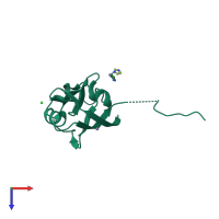 PDB entry 2vz5 coloured by chain, top view.