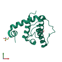 Monomeric assembly 1 of PDB entry 2vzc coloured by chemically distinct molecules, front view.