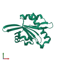 Monomeric assembly 1 of PDB entry 2w0i coloured by chemically distinct molecules, front view.