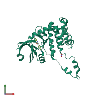 PDB entry 2w0j coloured by chain, front view.