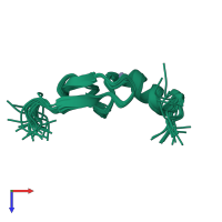 PDB entry 2w0t coloured by chain, ensemble of 20 models, top view.