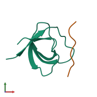 PDB entry 2w0z coloured by chain, front view.