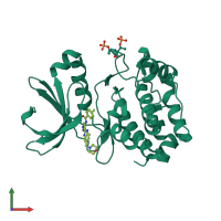 PDB entry 2w1c coloured by chain, front view.