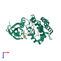 PDB entry 2w1c coloured by chain, top view.