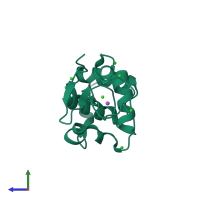 PDB entry 2w1l coloured by chain, side view.