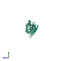PDB entry 2w1n coloured by chain, side view.