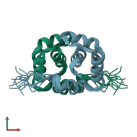 PDB entry 2w1o coloured by chain, ensemble of 10 models, front view.