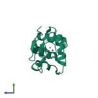 PDB entry 2w1y coloured by chain, side view.