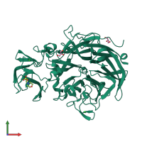 Monomeric assembly 1 of PDB entry 2w20 coloured by chemically distinct molecules, front view.