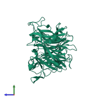 Sialidase A in PDB entry 2w20, assembly 2, side view.