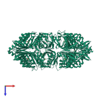 Homo 14-meric assembly 1 of PDB entry 2w2c coloured by chemically distinct molecules, top view.