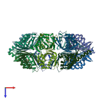 PDB entry 2w2c coloured by chain, top view.