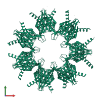Calcium/calmodulin-dependent protein kinase type II subunit delta in PDB entry 2w2c, assembly 1, front view.