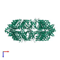 Calcium/calmodulin-dependent protein kinase type II subunit delta in PDB entry 2w2c, assembly 1, top view.