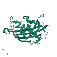 PDB entry 2w2r coloured by chain, front view.