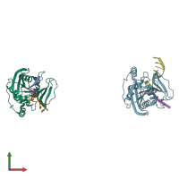 PDB entry 2w35 coloured by chain, front view.