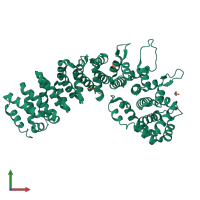 PDB entry 2w3c coloured by chain, front view.