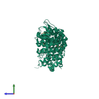 PDB entry 2w3c coloured by chain, side view.