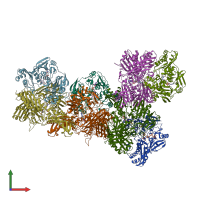 PDB entry 2w3s coloured by chain, front view.