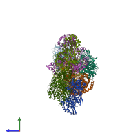 PDB entry 2w3s coloured by chain, side view.