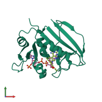 PDB entry 2w3w coloured by chain, front view.