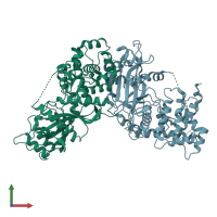 PDB entry 2w45 coloured by chain, front view.