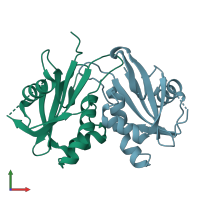 PDB entry 2w4e coloured by chain, front view.