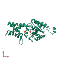 PDB entry 2w4m coloured by chain, front view.