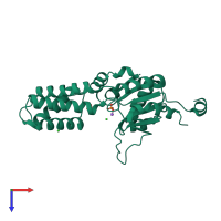 PDB entry 2w4m coloured by chain, top view.