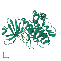 PDB entry 2w4o coloured by chain, front view.