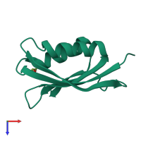PDB entry 2w4p coloured by chain, top view.