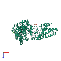 PDB entry 2w4x coloured by chain, top view.