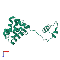 PDB entry 2w51 coloured by chain, top view.