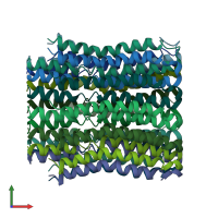 PDB entry 2w5j coloured by chain, front view.