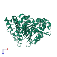 PDB entry 2w5q coloured by chain, top view.