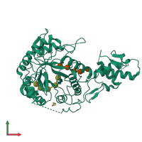 PDB entry 2w62 coloured by chain, front view.