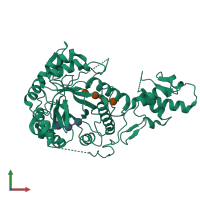 PDB entry 2w63 coloured by chain, front view.