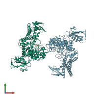 PDB entry 2w66 coloured by chain, front view.