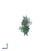 PDB entry 2w6d coloured by chain, side view.