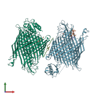 PDB entry 2w6u coloured by chain, front view.
