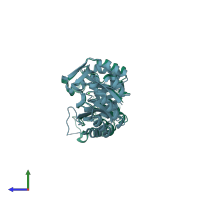 PDB entry 2w79 coloured by chain, side view.