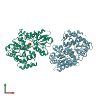 PDB entry 2w7y coloured by chain, front view.