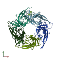 PDB entry 2w8g coloured by chain, front view.