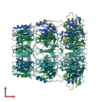 PDB entry 2w8h coloured by chain, front view.