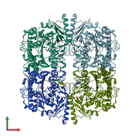 PDB entry 2w8s coloured by chain, front view.