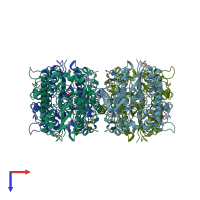 PDB entry 2w8s coloured by chain, top view.