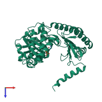 PDB entry 2w8t coloured by chain, top view.