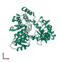 PDB entry 2w8u coloured by chain, front view.